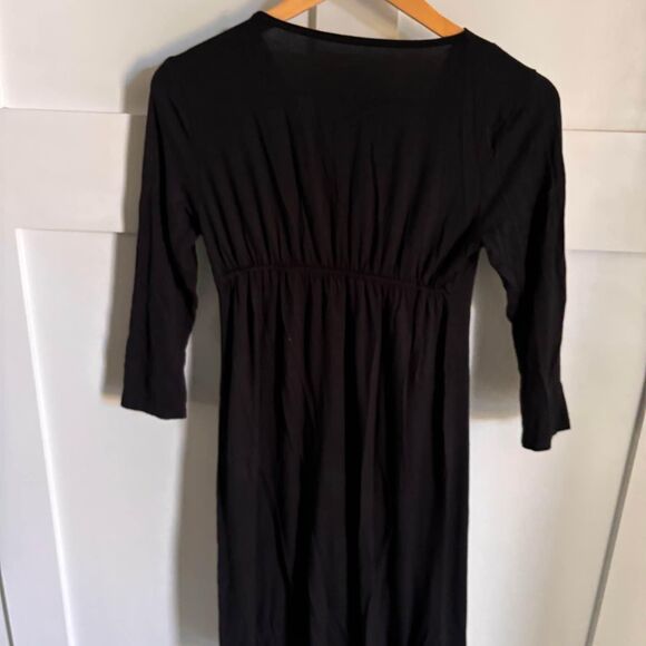 Womens Black Liz Lange Maternity Dress Casual Pleated Form Fitting Size XS - Picture 2 of 4
